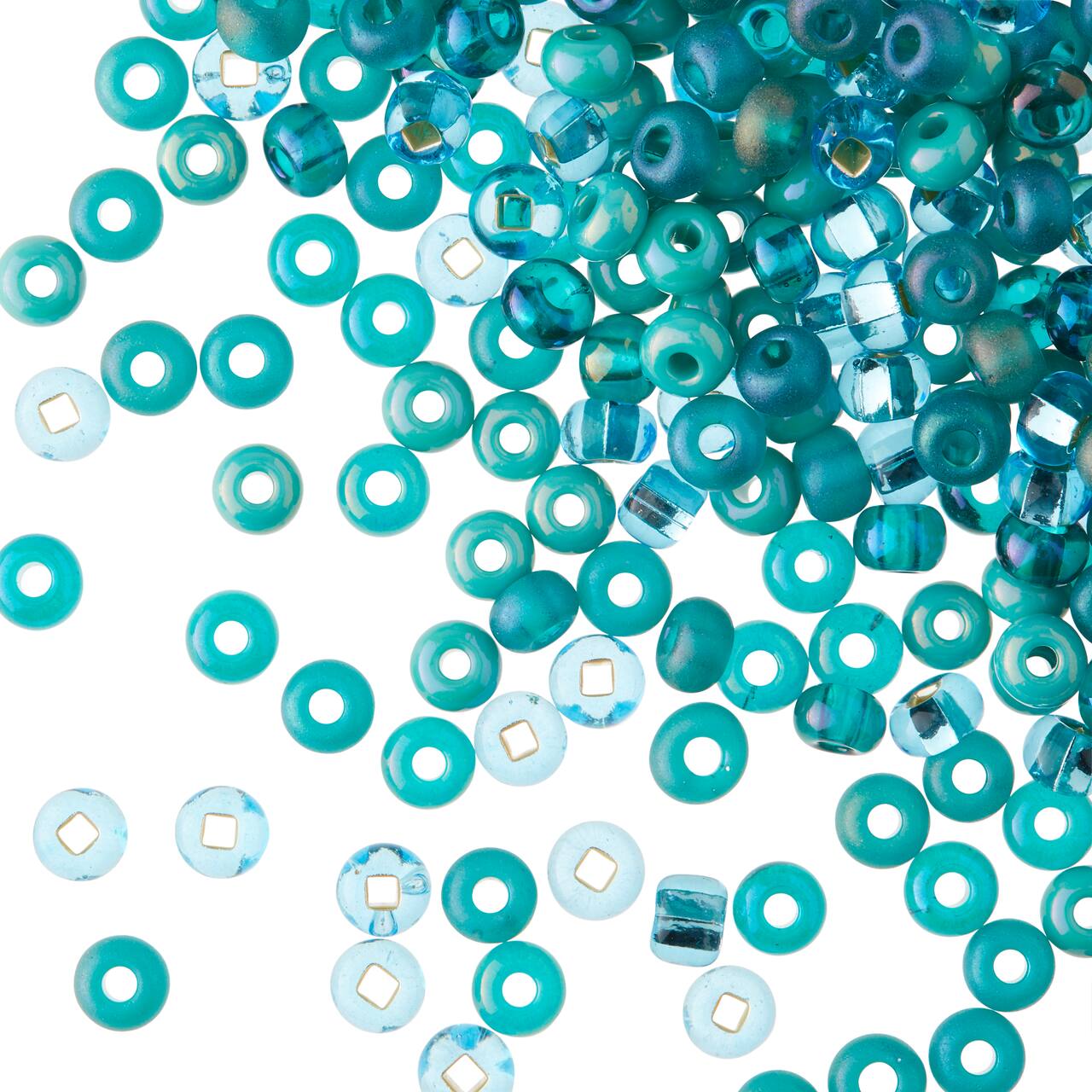 12 Pack: John Bead Retro Blue Mix Czech Glass Seed Beads, 6/0